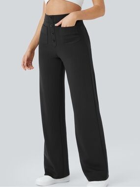 Day Stretch High Waisted Straight Leg casual pants Size L 32 in inseam NWT
